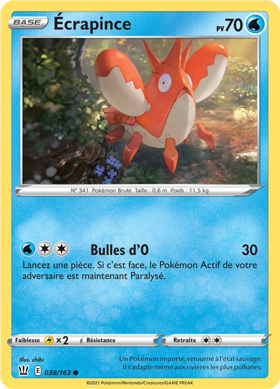 Carte Pokémon Écrapince 038/163 Commune Styles de Combat