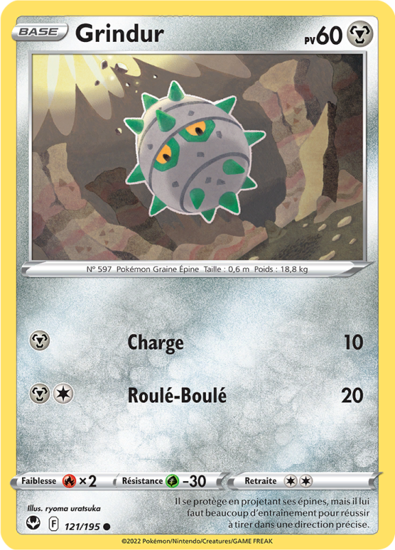 Carte Pokémon Grindur 121/195 Commune Tempête Argentée