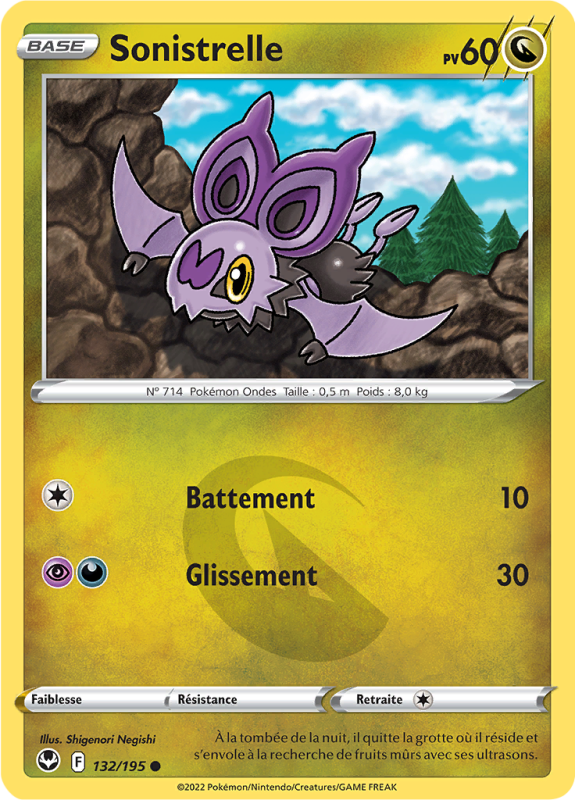 Carte Pokémon Sonistrelle 132/195 Commune Tempête Argentée