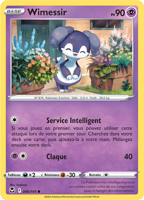 Carte Pokémon Wimessir 086/195 Commune Tempête Argentée