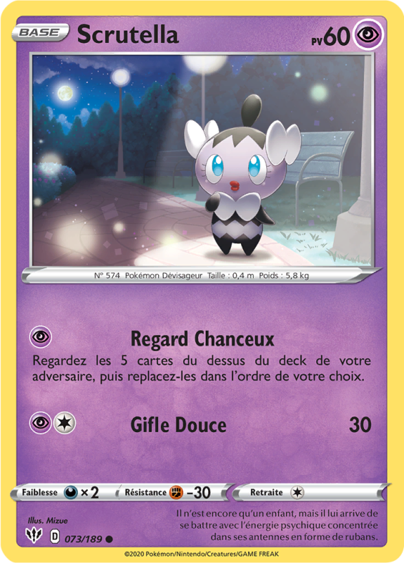 Carte Pokémon Scrutella 073/189 Commune Ténèbres Embrasées