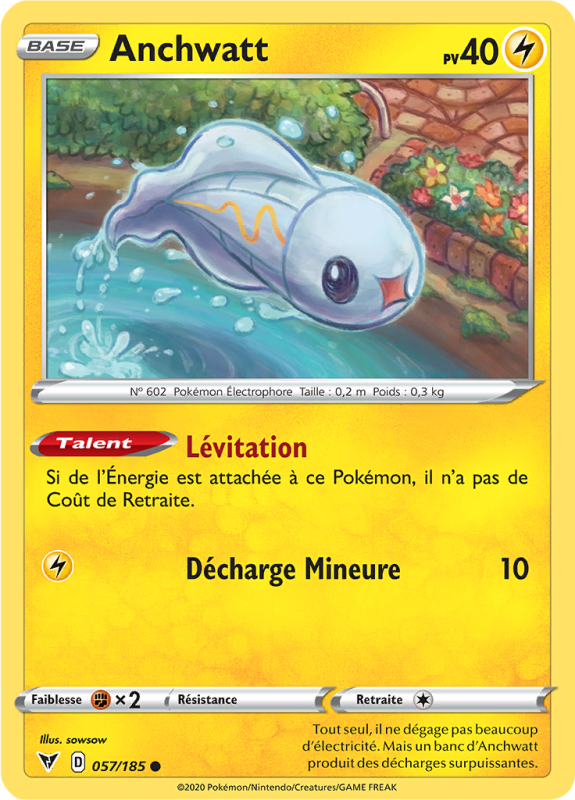 Carte Pokémon Anchwatt 057/185 Commune Voltage Éclatant