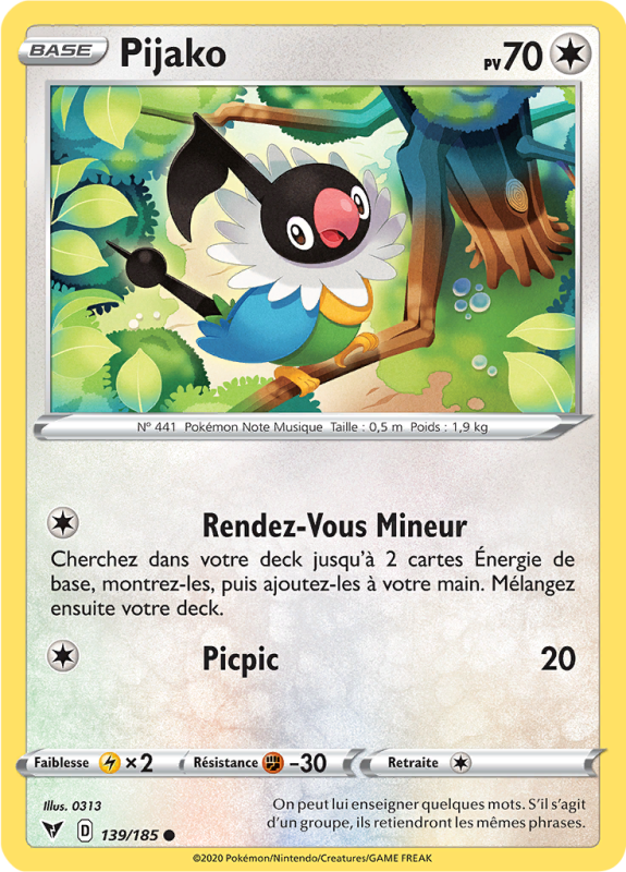 Carte Pokémon Pijako 139/185 Commune Voltage Éclatant