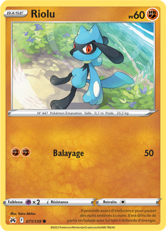 Carte Pokémon Riolu 071/159 Commune Zénith Suprême
