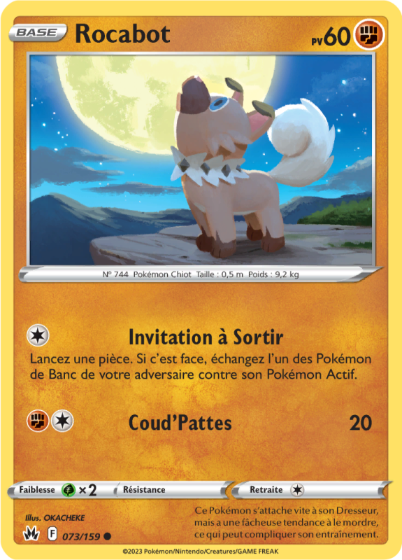 Carte Pokémon Rocabot 073/159 Commune Zénith Suprême