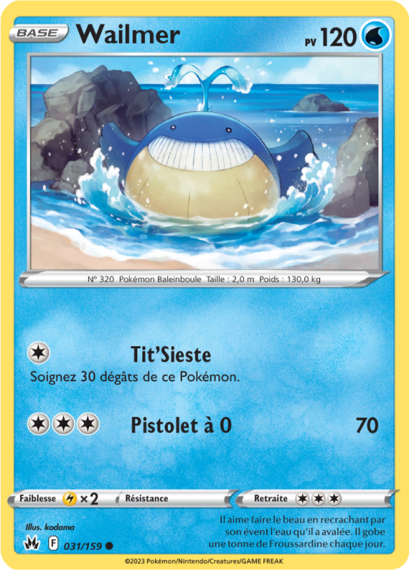 Carte Pokémon Wailmer 031/159 Commune Zénith Suprême