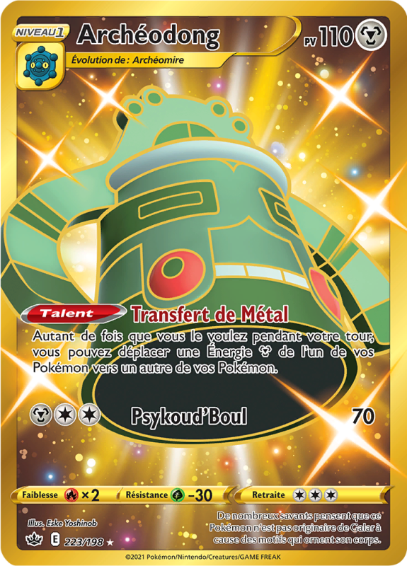 Carte Pokémon Archéodong 223/198 Gold Règne de Glace