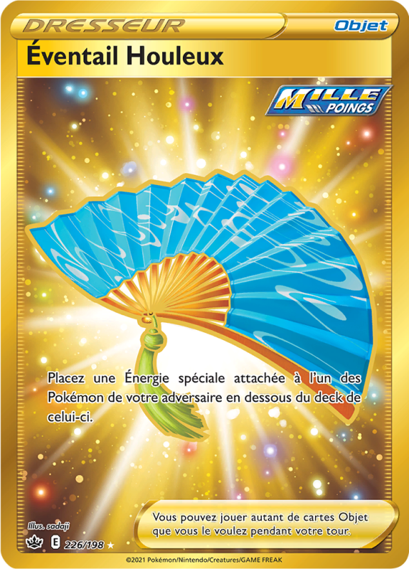 Carte Pokémon Éventail Houleux 226/198 Gold Règne de Glace
