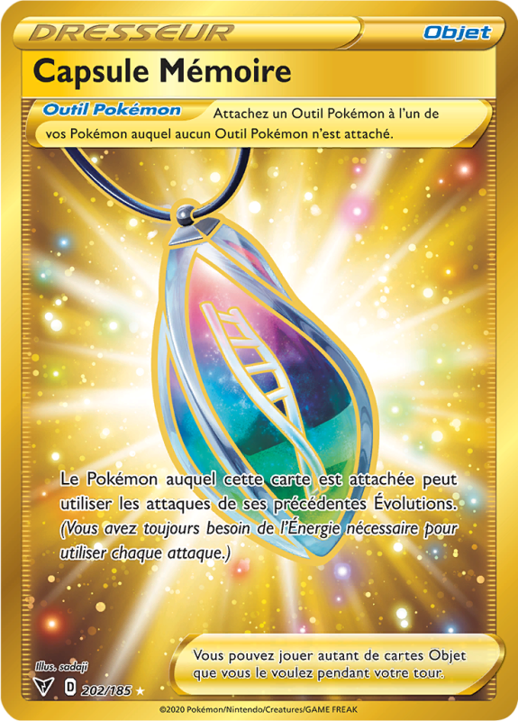 Carte Pokémon Capsule Mémoire 202/185 Gold Voltage Éclatant