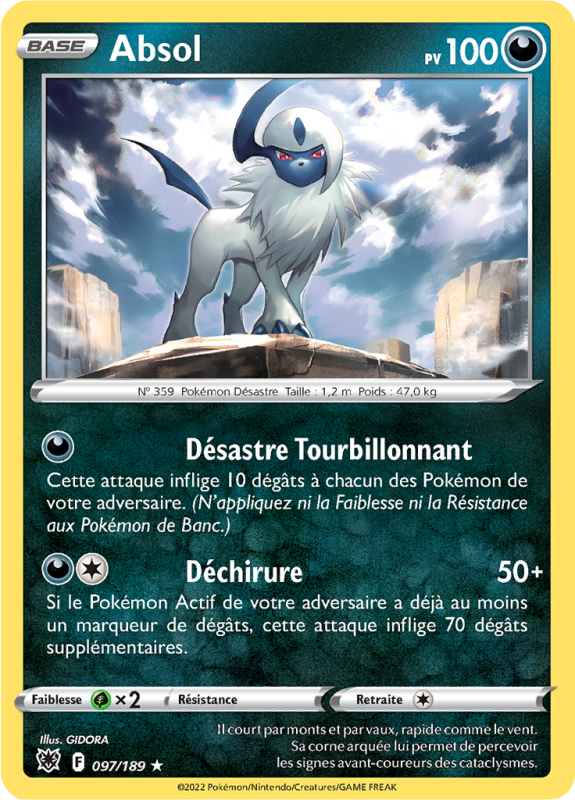 Carte Pokémon Absol 097/189 Holographique Astres Radieux