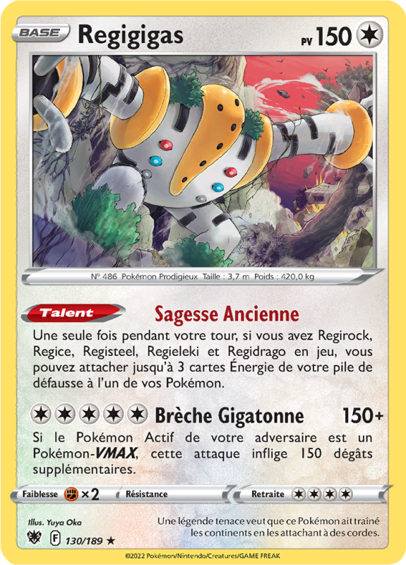 Carte Pokémon Regigigas 130/189 Holographique Astres Radieux