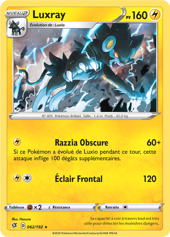 Carte Pokémon Luxray 062/192 Holographique Clash des Rebelles