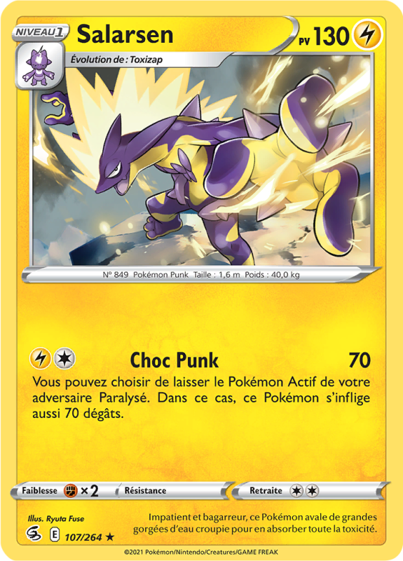 Carte Pokémon Salarsen 107/264 Holographique Poing de Fusion