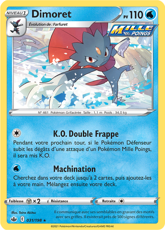 Carte Pokémon Dimoret 031/198 Holographique Règne de Glace