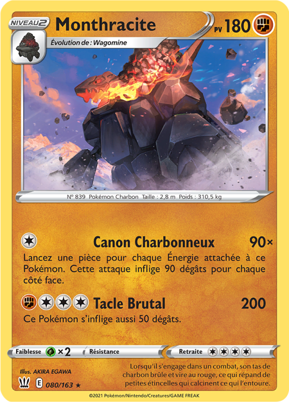 Carte Pokémon Monthracite 080/163 Holographique Styles de Combat