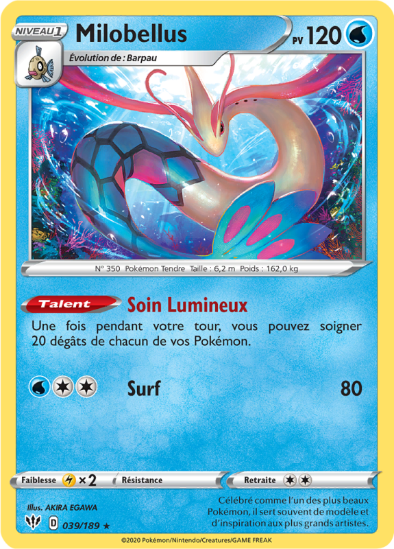 Carte Pokémon Milobellus 039/189 Holographique Ténèbres Embrasées