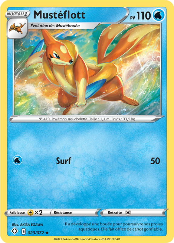 Carte Pokémon Mustéflott 023/072 Peu commune Destinées Radieuses