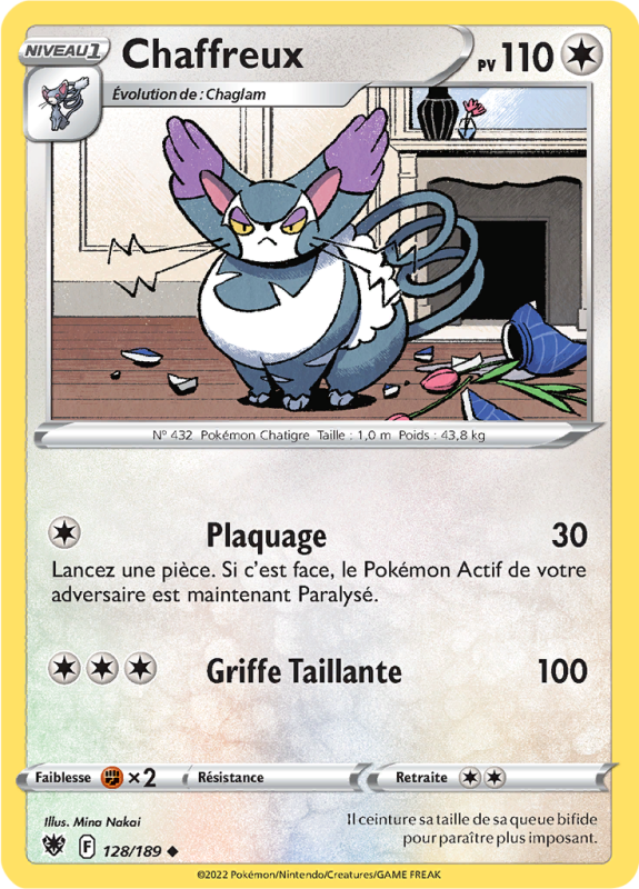 Carte Pokémon Chaffreux 128/189 Peu commune Astres Radieux