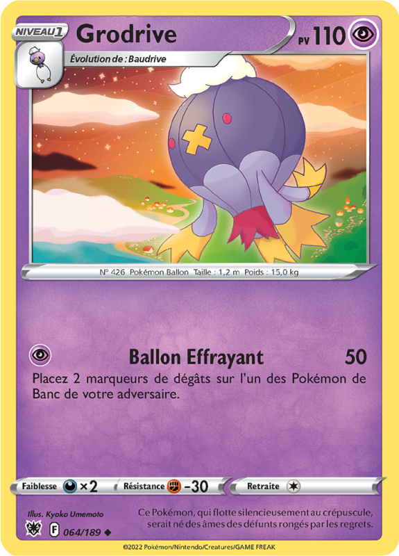 Carte Pokémon Grodrive 064/189 Peu commune Astres Radieux