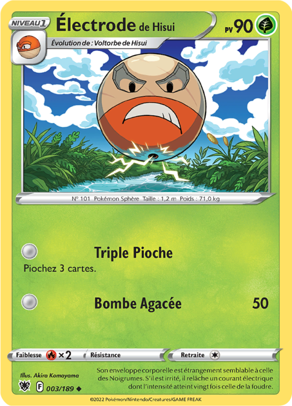 Carte Pokémon Électrode de Hisui 003/189 Peu commune Astres Radieux