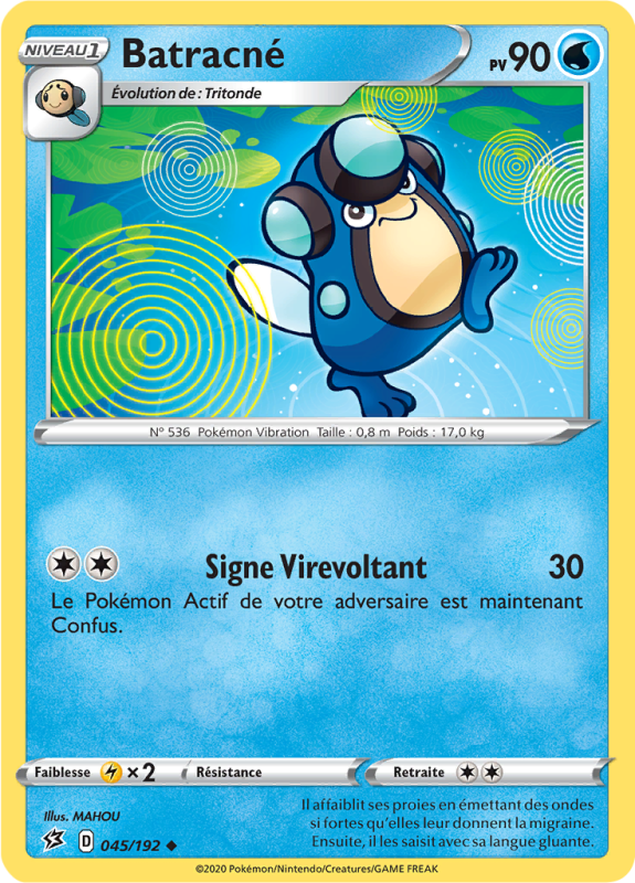 Carte Pokémon Batracné 045/192 Peu commune Clash des Rebelles