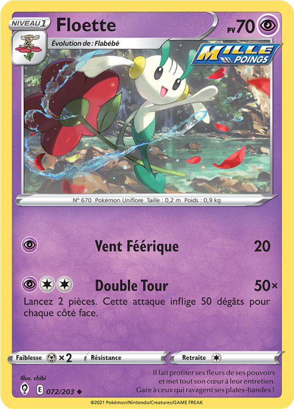 Carte Pokémon Floette 072/203 Peu commune Évolution Céleste