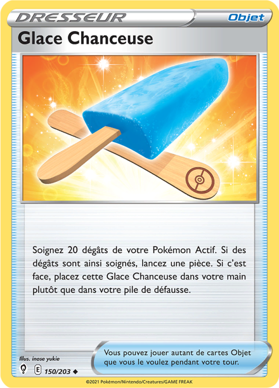 Carte Pokémon Glace Chanceuse 150/203 Peu commune Évolution Céleste