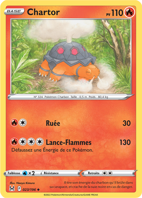Carte Pokémon Chartor 023/196 Peu commune Origine Perdue