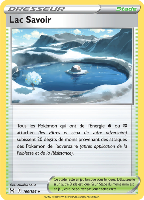 Carte Pokémon Lac Savoir 160/196 Peu commune Origine Perdue