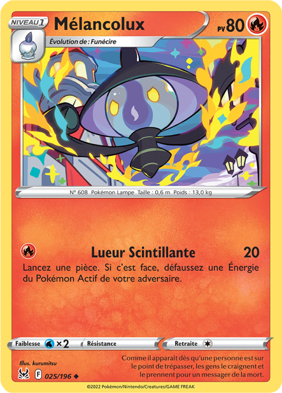Carte Pokémon Mélancolux 025/196 Peu commune Origine Perdue