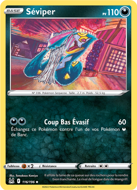 Carte Pokémon Séviper 116/196 Peu commune Origine Perdue