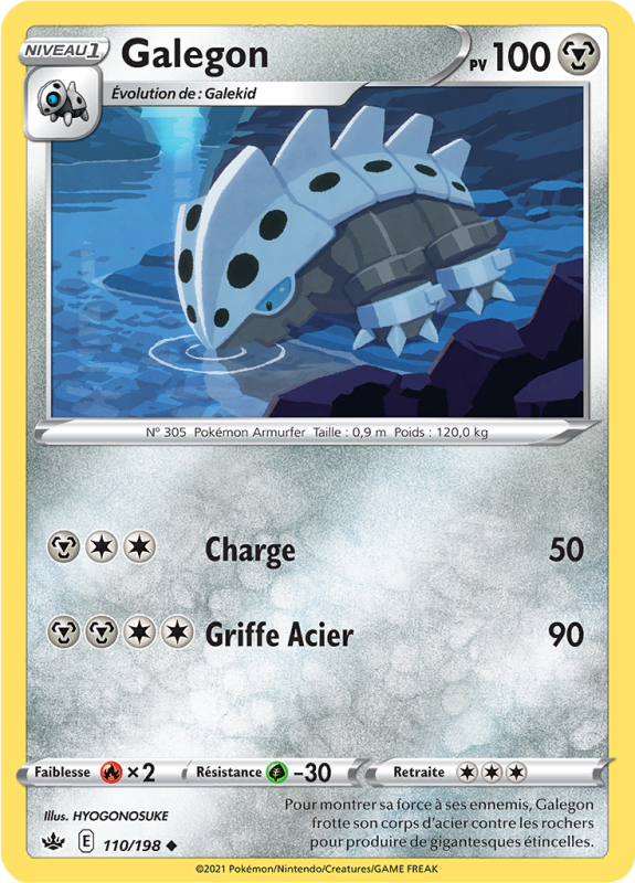 Carte Pokémon Galegon 110/198 Peu commune Règne de Glace