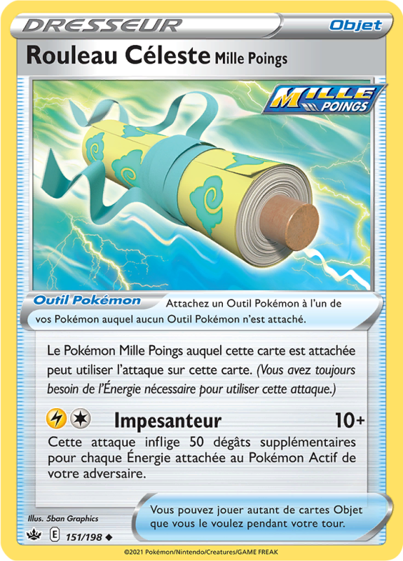 Carte Pokémon Rouleau Céleste Mille Poings 151/198 Peu commune Règne de Glace