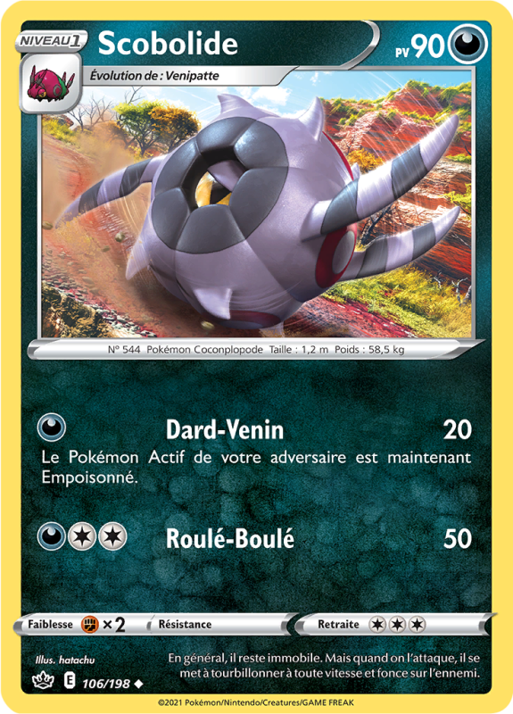 Carte Pokémon Scobolide 106/198 Peu commune Règne de Glace