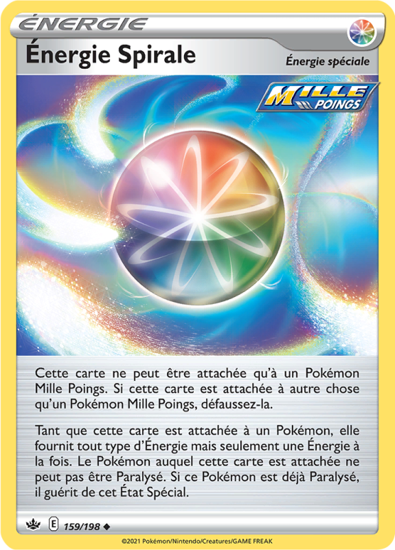 Carte Pokémon Énergie Spirale 159/198 Peu commune Règne de Glace