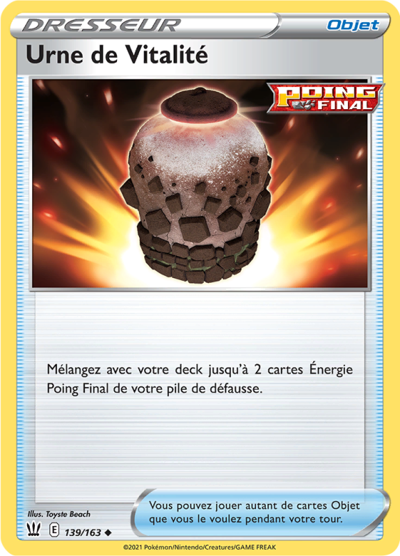 Carte Pokémon Urne de Vitalité 139/163 Peu commune Styles de Combat