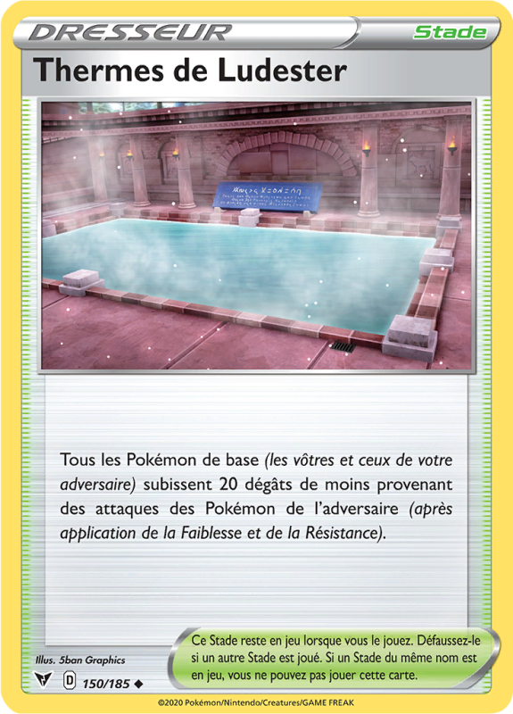 Carte Pokémon Thermes de Ludester 150/185 Peu commune Voltage Éclatant