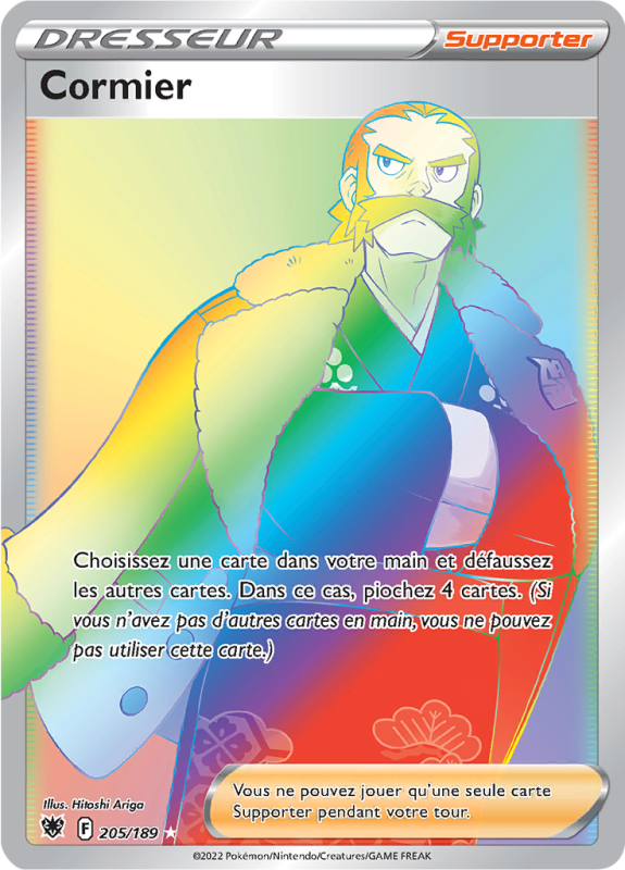 Carte Pokémon Cormier 205/189 Rainbow Astres Radieux