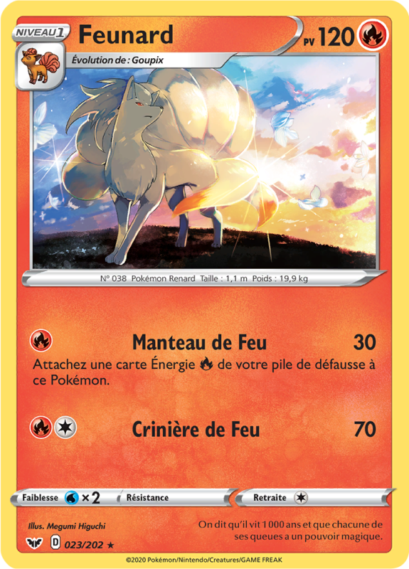 Carte Pokémon Feunard 023/202 Rare Épée et Bouclier (JCC)