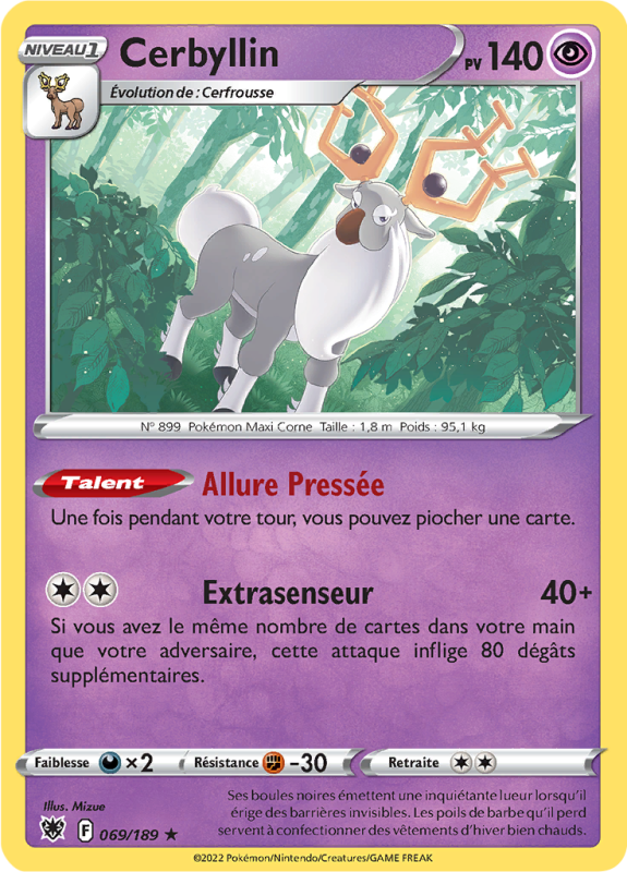 Carte Pokémon Cerbyllin 069/189 Rare Astres Radieux