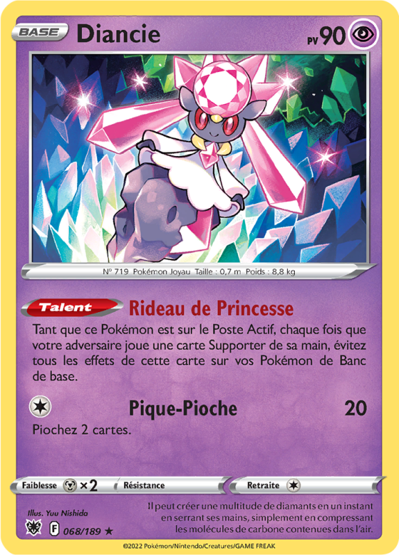 Carte Pokémon Diancie 068/189 Rare Astres Radieux