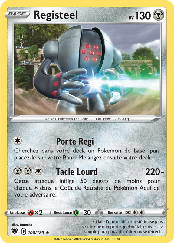 Carte Pokémon Registeel 108/189 Rare Astres Radieux