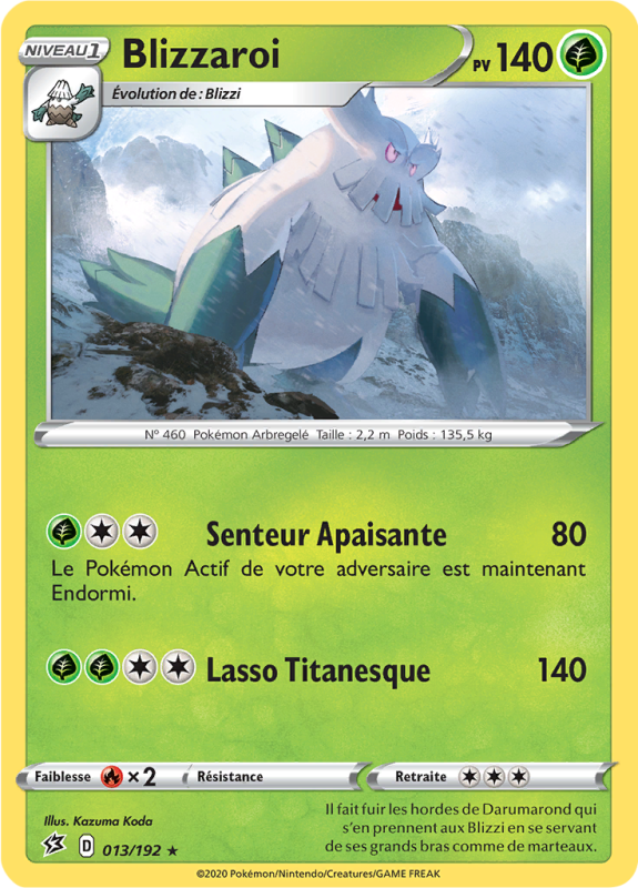 Carte Pokémon Blizzaroi 013/192 Rare Clash des Rebelles