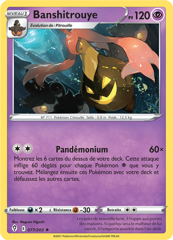Carte Pokémon Banshitrouye 077/203 Rare Évolution Céleste