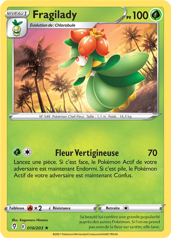 Carte Pokémon Fragilady 010/203 Rare Évolution Céleste