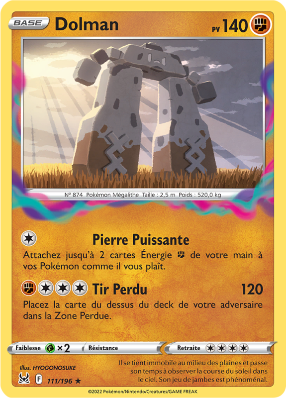 Carte Pokémon Dolman 111/196 Rare Origine Perdue