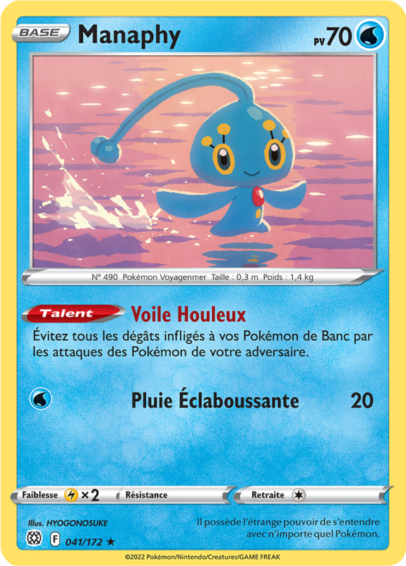 Carte Pokémon Manaphy 041/172 Rare Stars Étincelantes