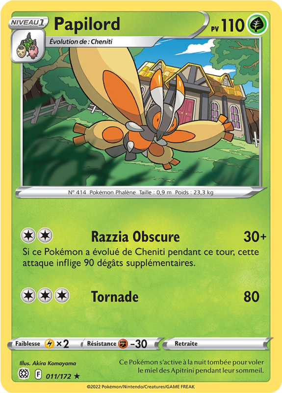Carte Pokémon Papilord 011/172 Rare Stars Étincelantes
