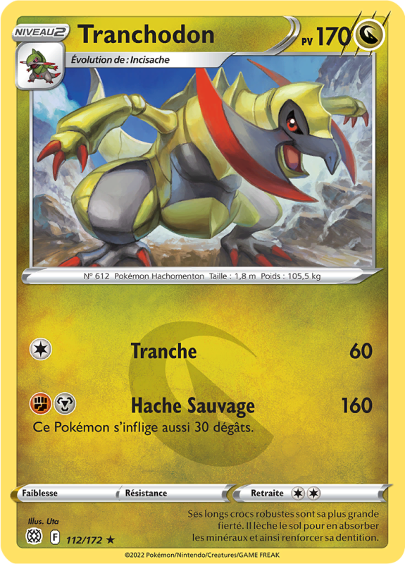 Carte Pokémon Tranchodon 112/172 Rare Stars Étincelantes