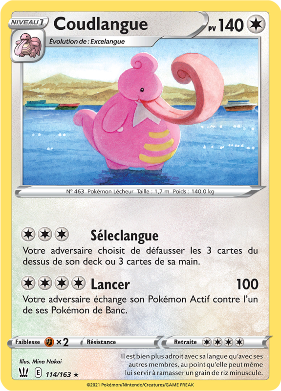 Carte Pokémon Coudlangue 114/163 Rare Styles de Combat